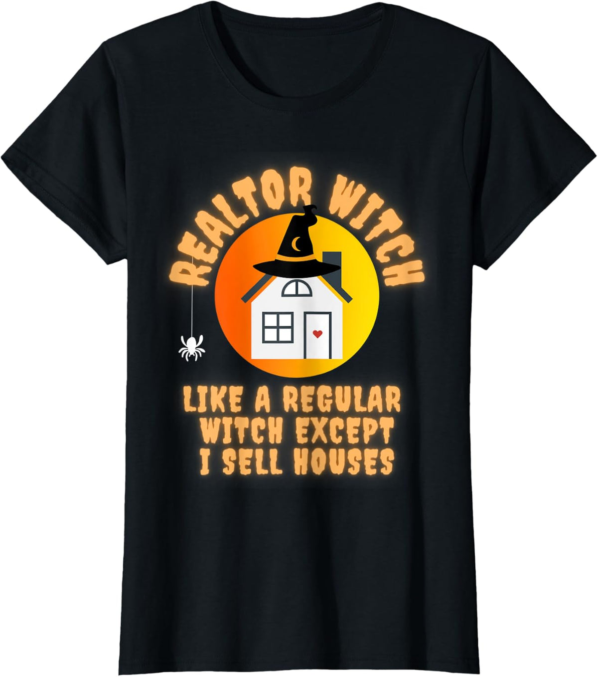 Realtor Witch Halloween Costume Real Estate Agent Womens T-Shirt - Black