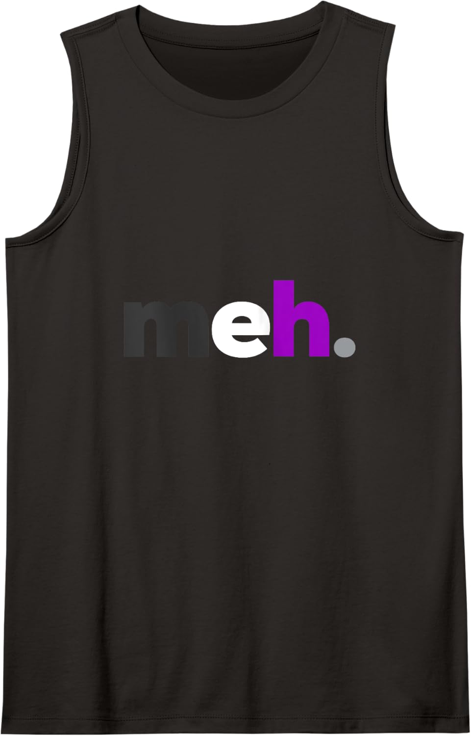 Funny meh. Demisexual Pride, Subtle LGBTQ, LGBT Demi Sexual Tank Top - Black