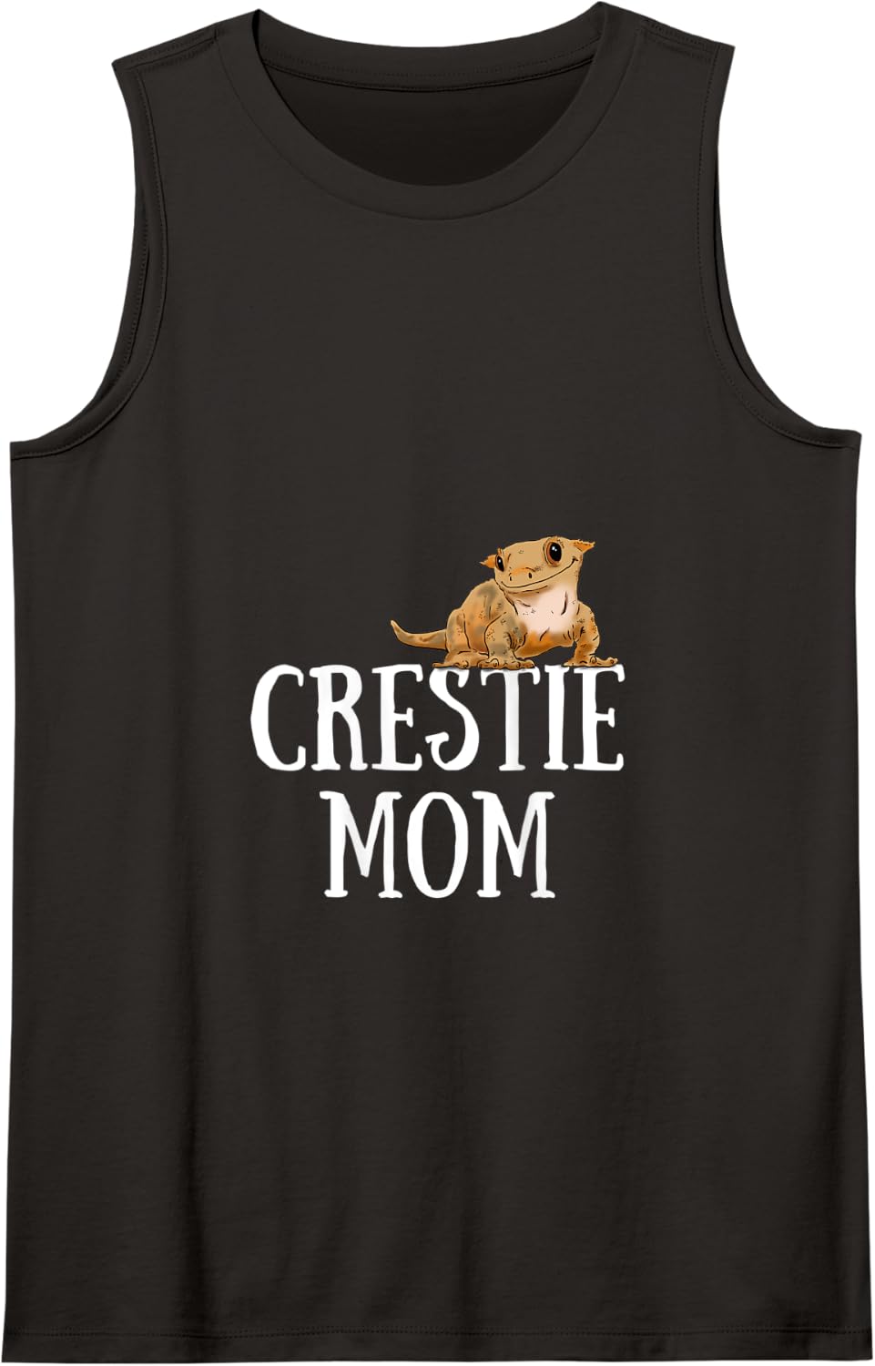 Crested Gecko Mom, Gecko Lover, Cute Gecko Gift, Crestie Tank Top - Black