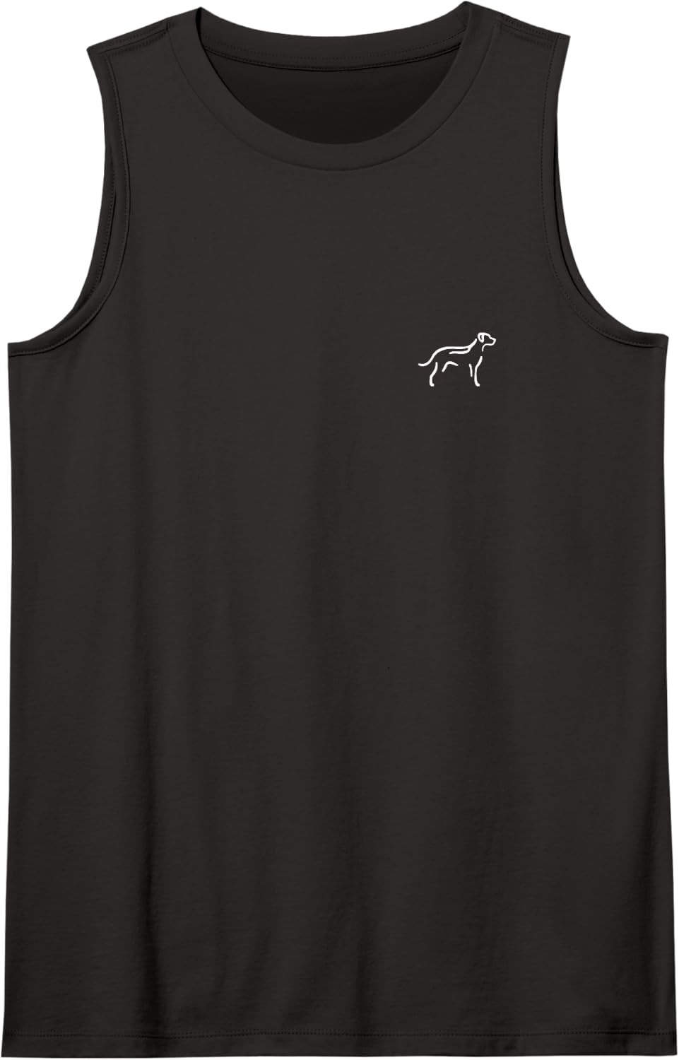 Simple Minimalist Badge Patch Line Art Rhodesian Ridgeback Sleeveless Tank Top - Black