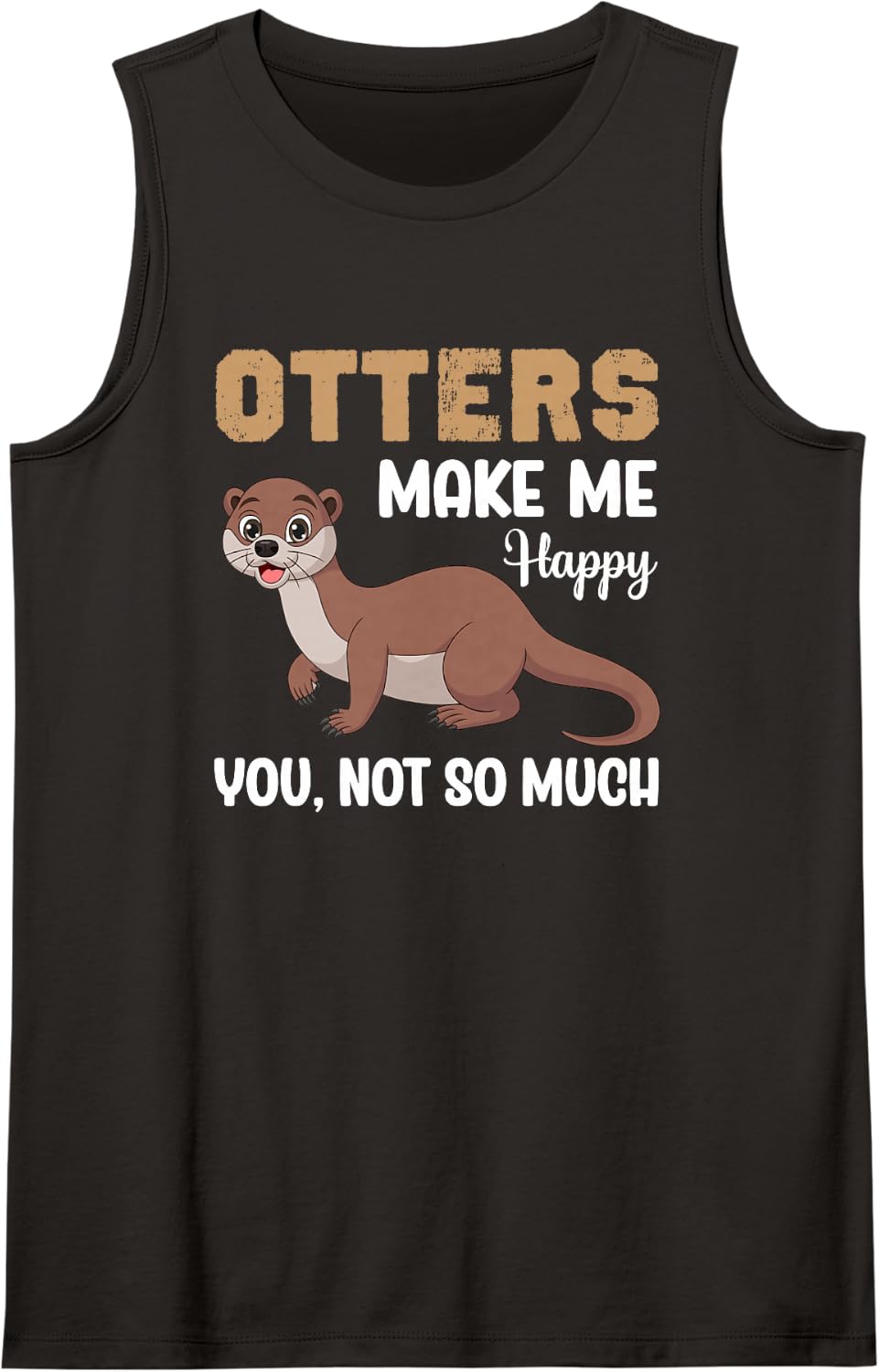 Cute Otter Lover Animals Sea Otters Animal Sleeveless Tank Top - Black