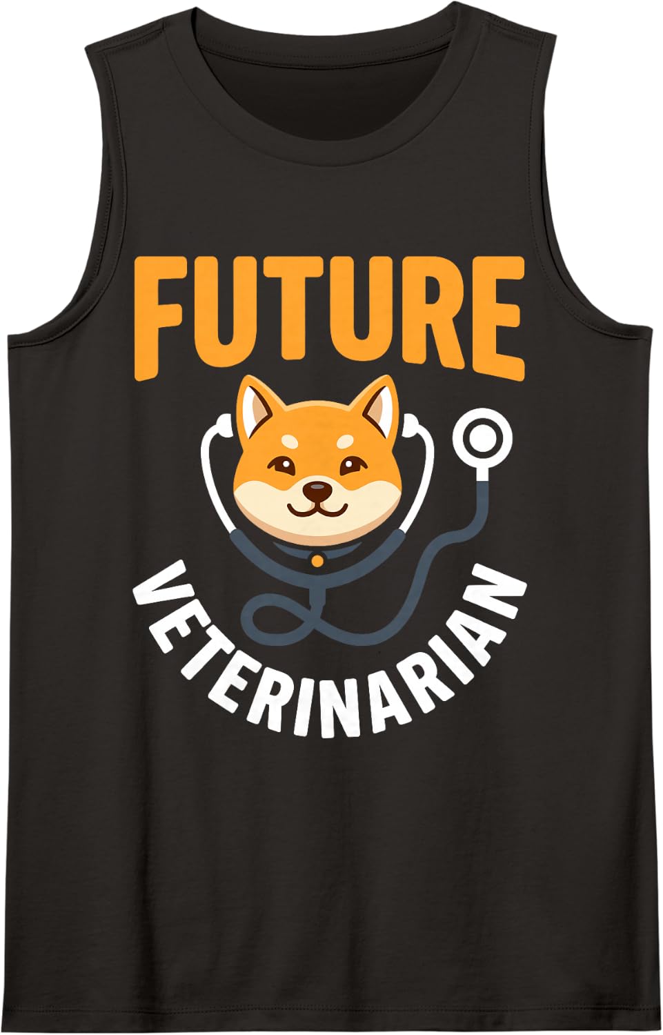 Future Veterinarian Shiba Inu Dog Vet Student Graduation Sleeveless Tank Top - Black
