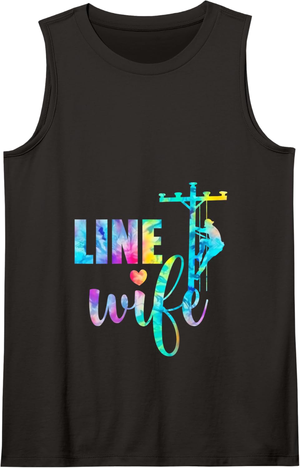 Womens Line Wife Lineman Wife Linewife Lineworker Electrician Job Tank Top - Black