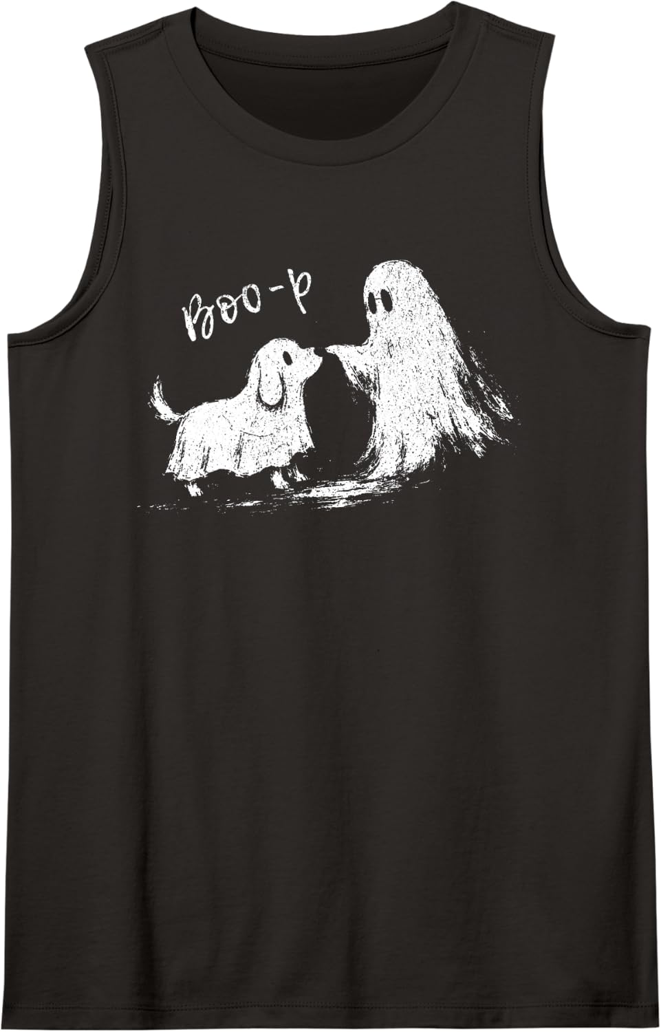 Funny Boo Boo-p Dog Ghost Halloween Dog Lovers Dog Mom Tank Top - Black