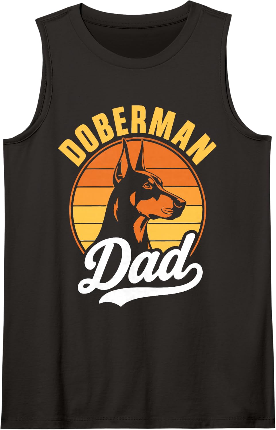Retro Doberman Dad Doberman Owner Sleeveless Tank Top - Black