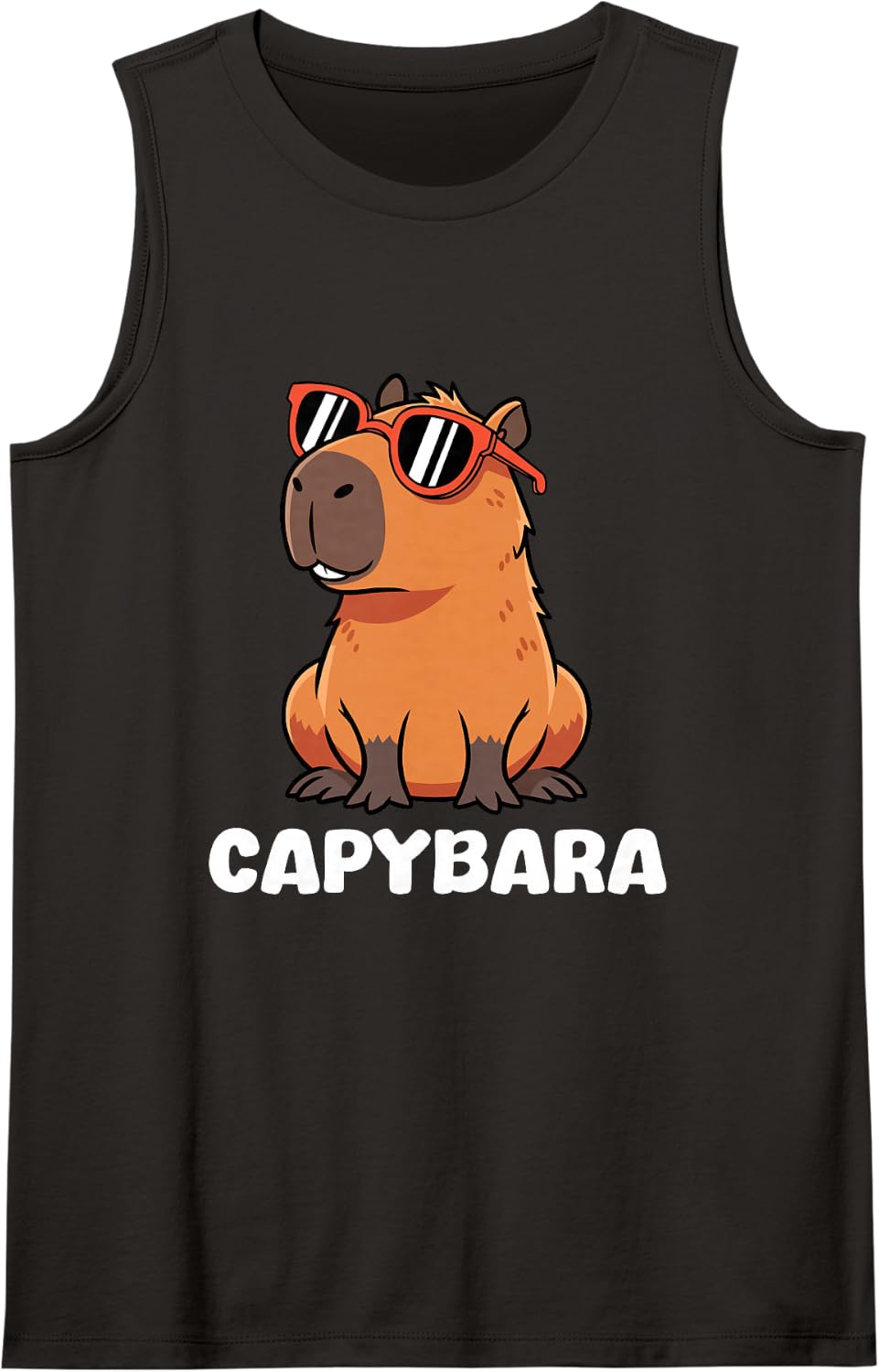 Kids Capybara Shirt for Boys Or Girls | Cool Capybara Gift Sleeveless Tank Top - Black