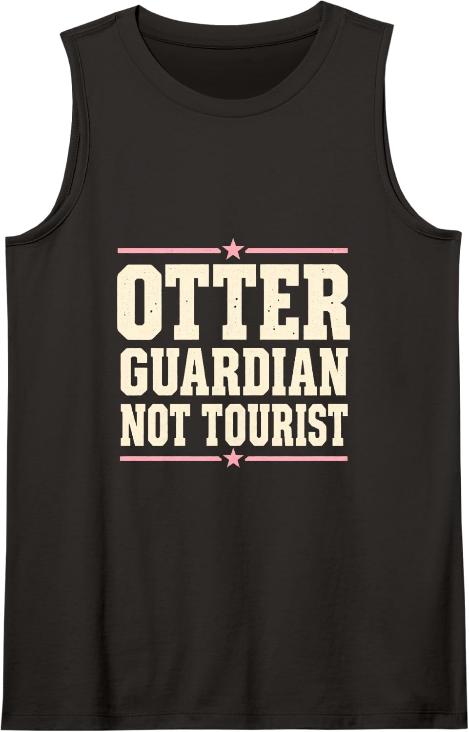 Otter Guardian Not Tourist Sleeveless Tank Top - Black