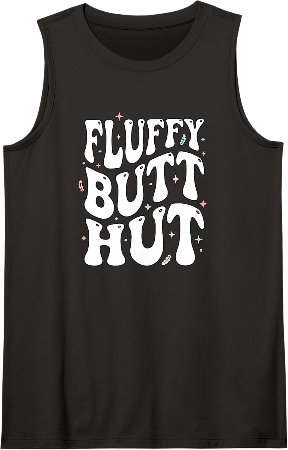 Chicken Keeper Fluffy Butt Hut Groovy Retro Poultry Sleeveless Tank Top - Black