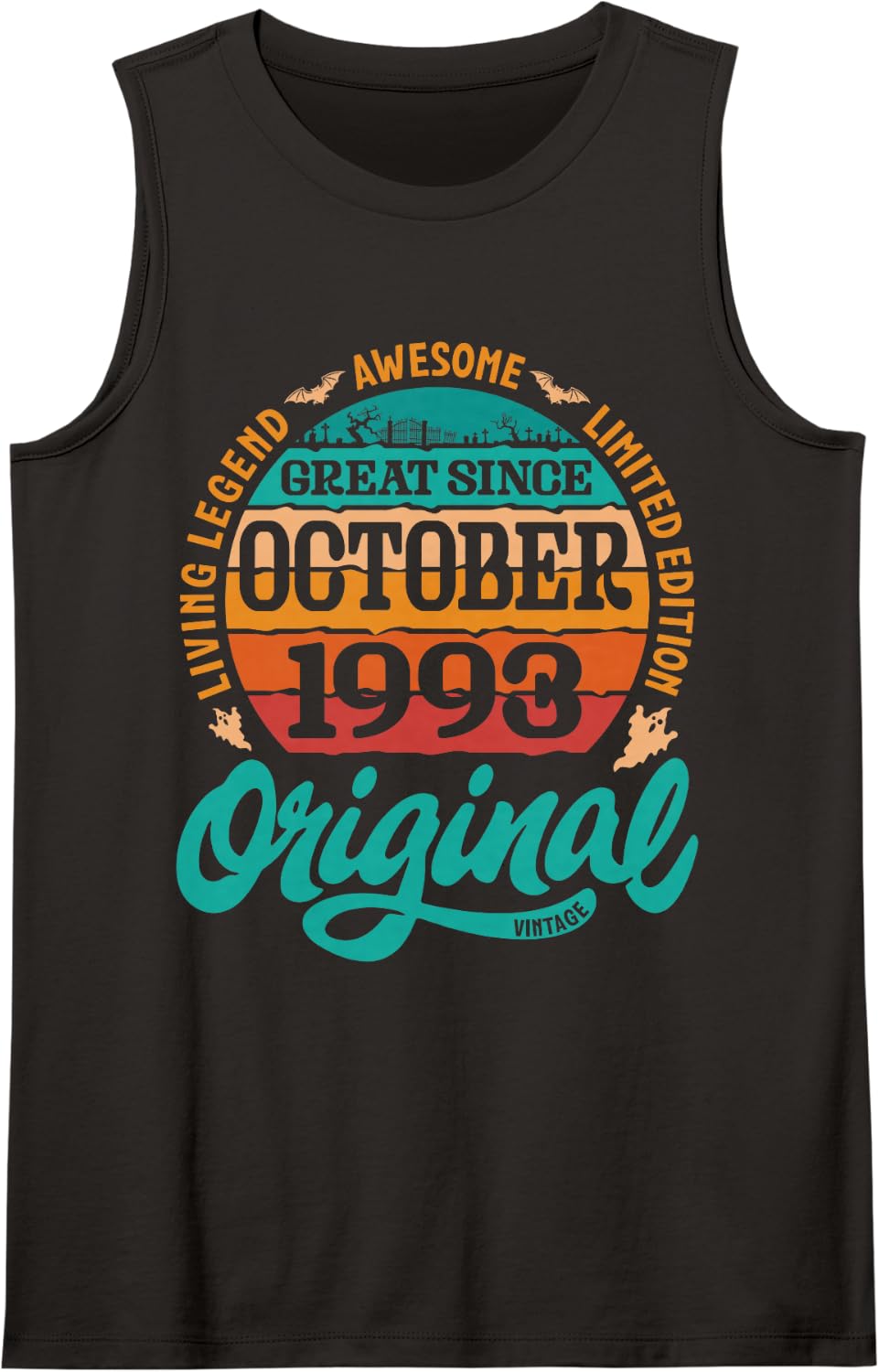 Living Legend Awesome Ltd Edition Great Since October 1993 Sleeveless Tank Top - Black