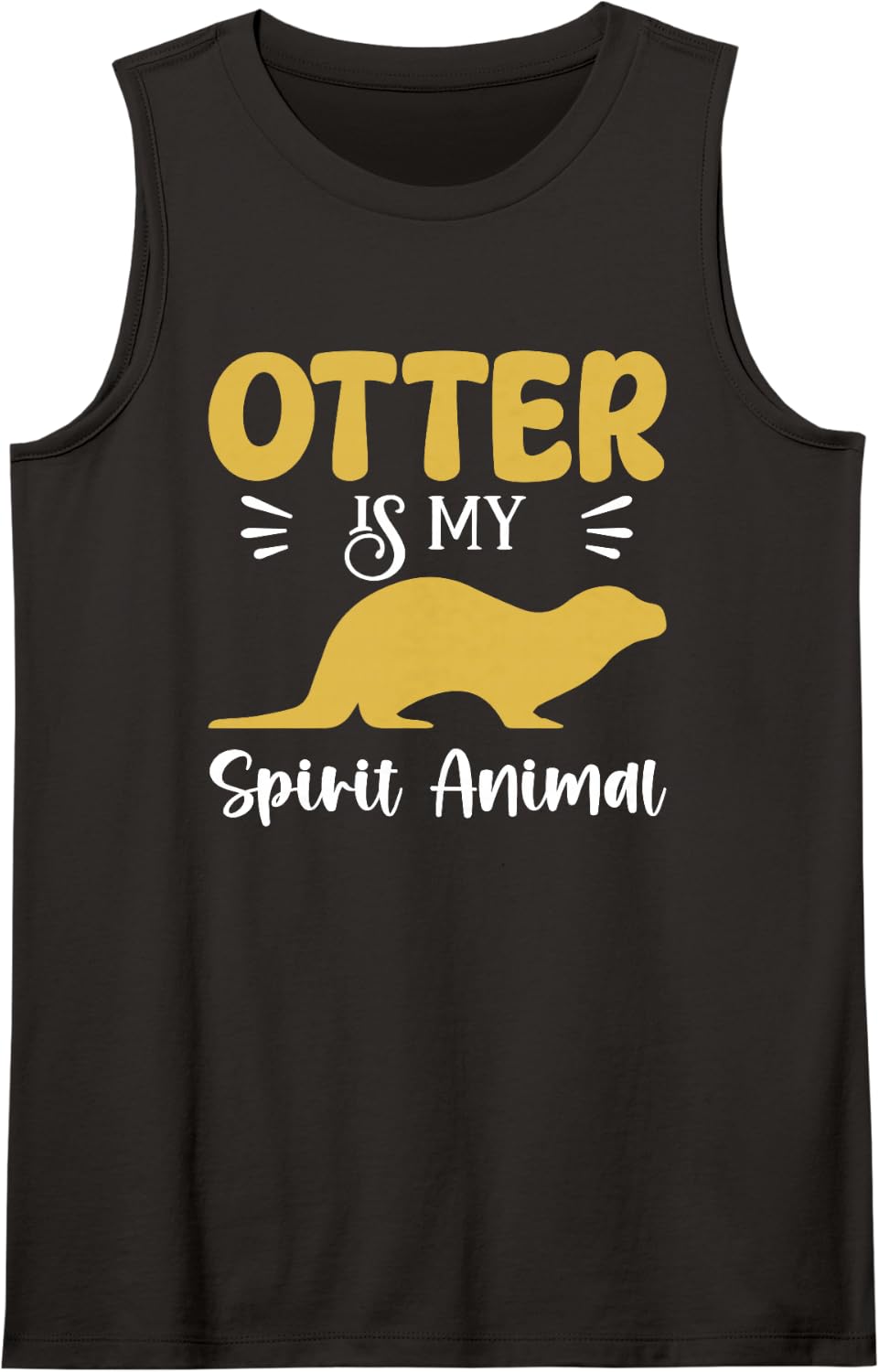 Otter is My Spirit Animal Sea Otters Lover Animals Sleeveless Tank Top - Black
