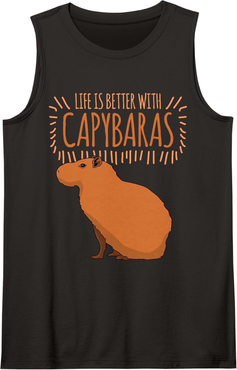 Capybara Capybaras Sleeveless Tank Top - Black