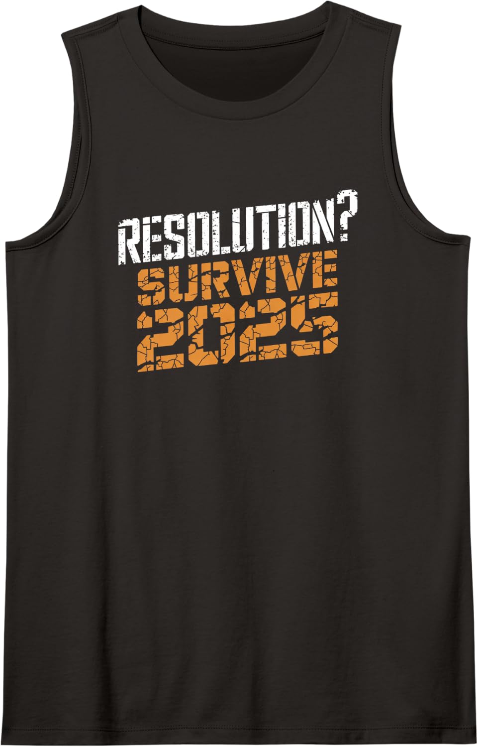 2025 Survival Resolution Humor Funny New Year Sleeveless Tank Top - Black