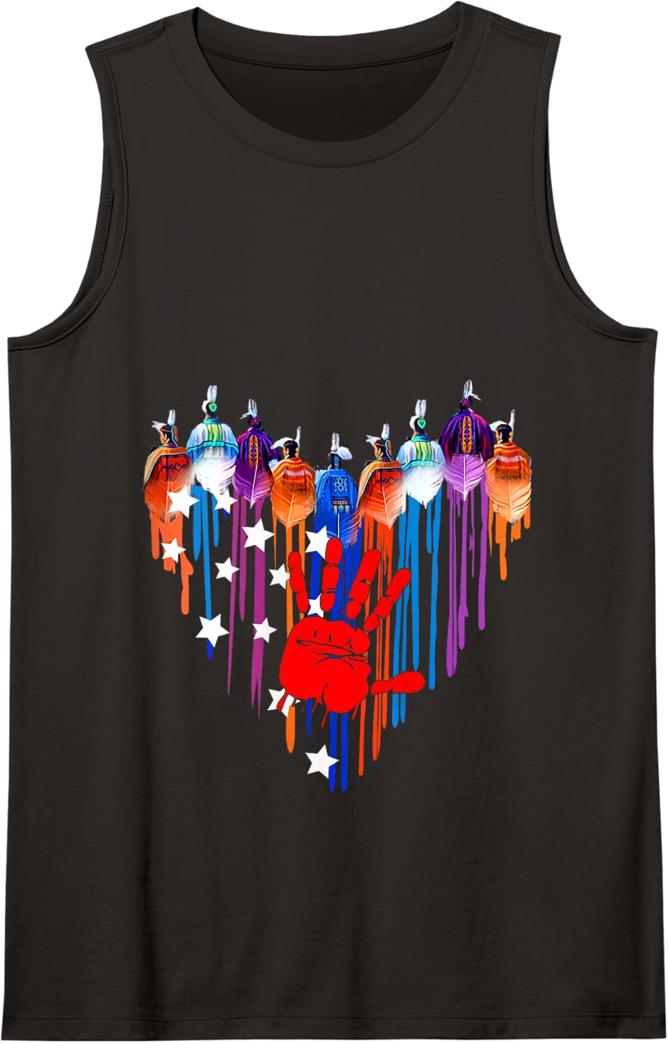 Native Americans Heart Strong Resilent No More Stolen Sister Tank Top - Black