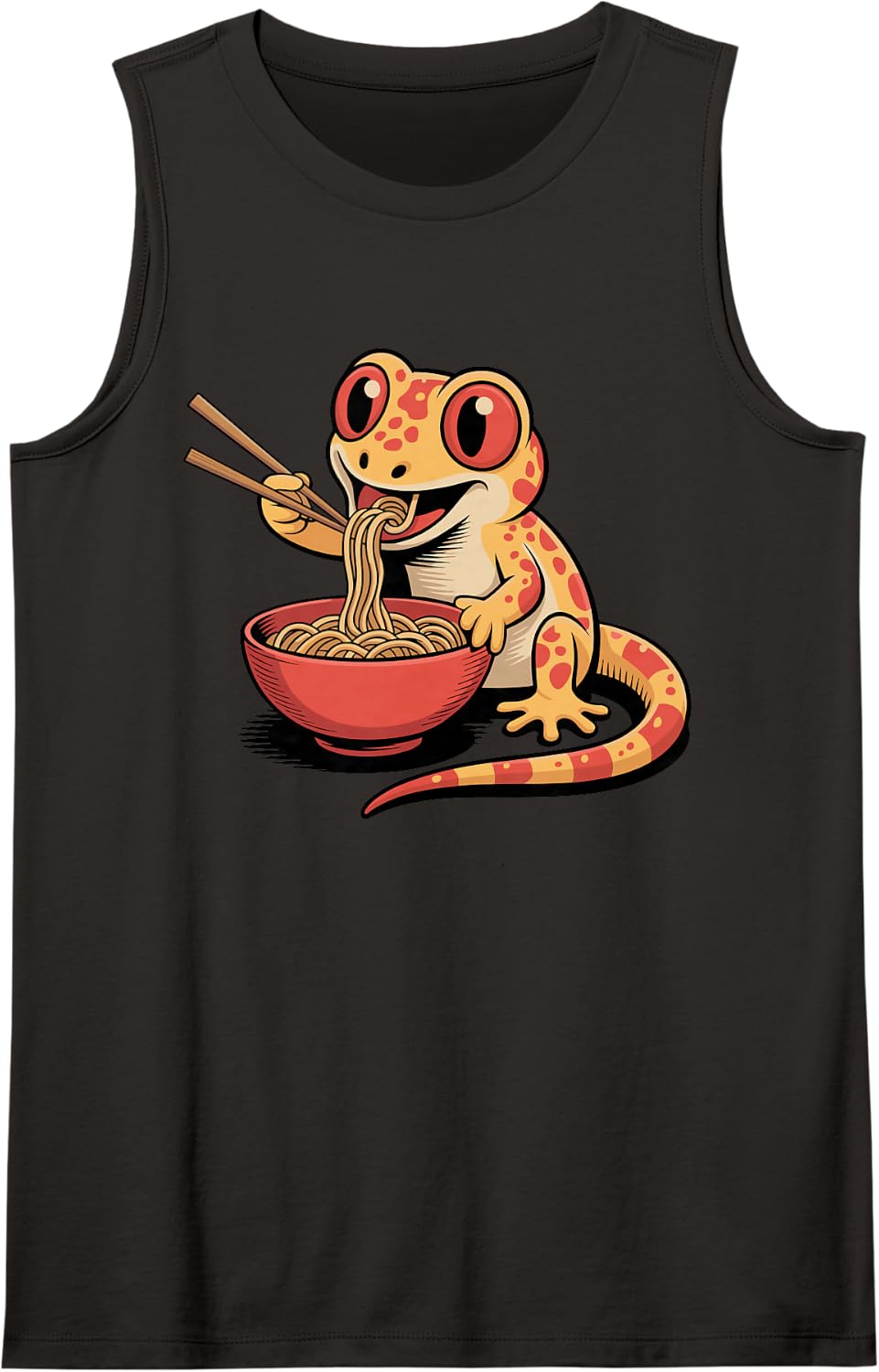 Funny Crested Gecko Design for Men Women Crested Gecko Fan Sleeveless Tank Top - Black