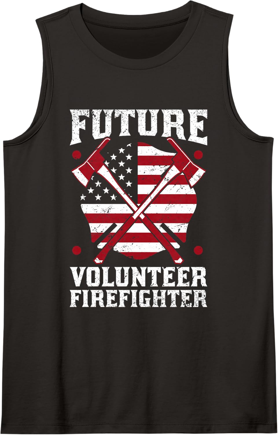 Future Volunteer Firefighter Sleeveless Tank Top - Black