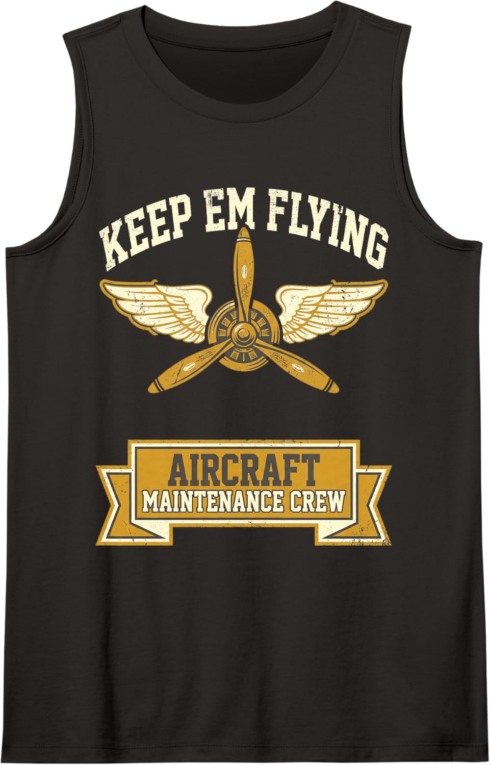 Aircraft Mechanic Design Hangar Life Sleeveless Tank Top - Black