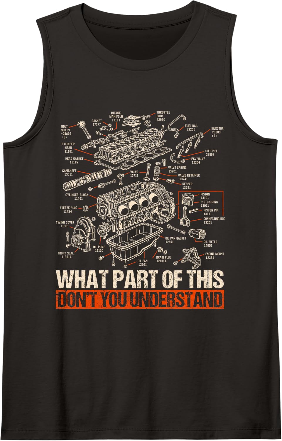 What Part of This Dont You Understand Funny Mechanic Engine Sleeveless Tank Top - Black