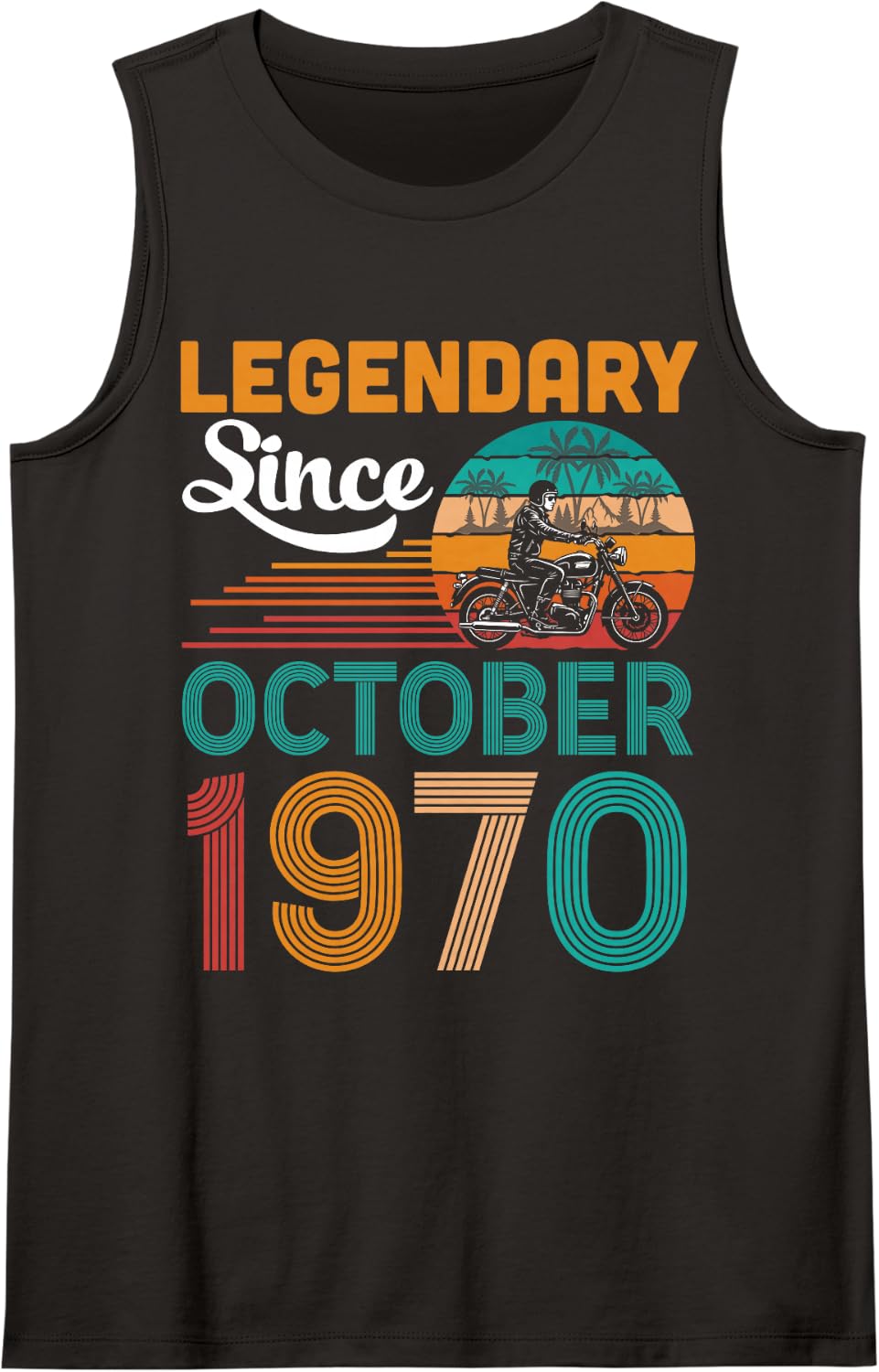 Legendary Since October 1970 Happy Birthday 56 Years Old Tank Top - Black