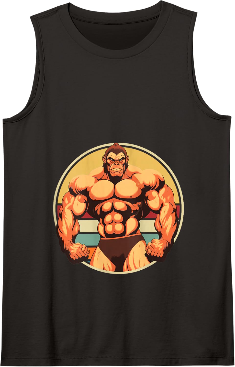 Funny Gorilla Bodybuilding Gym Monkey Gorillas Weightlifter Tank Top - Black