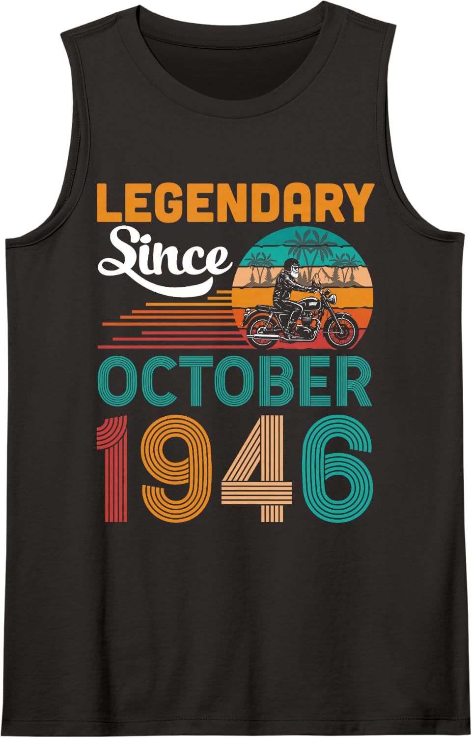 Legendary Since October 1946 Happy Birthday 80 Years Old Tank Top - Black