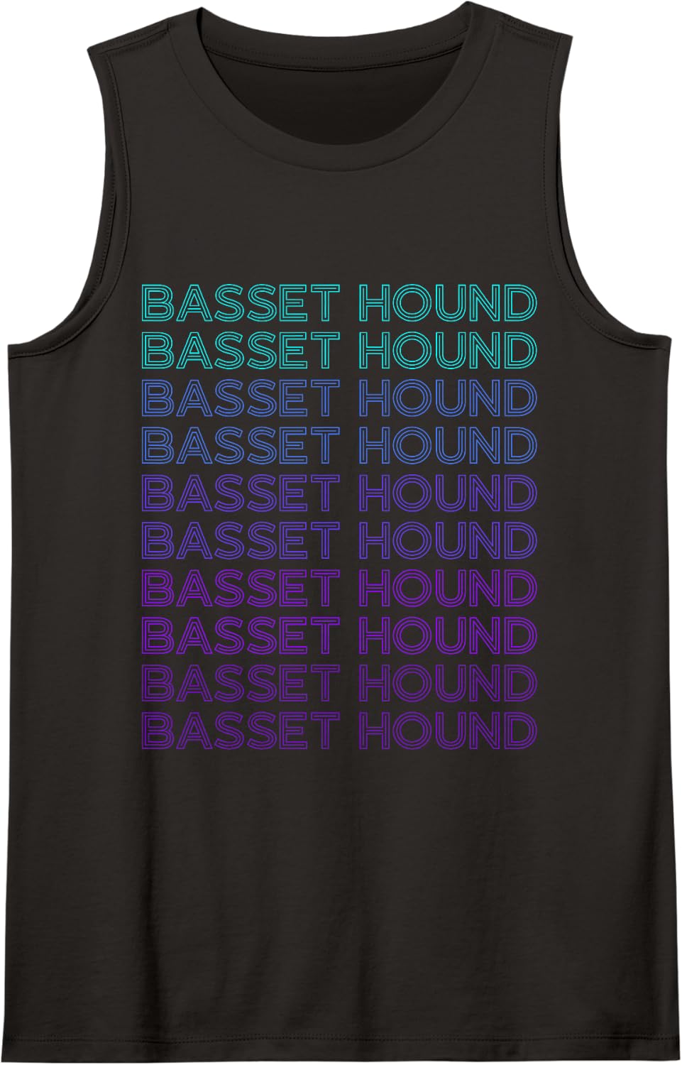 Basset Hound Sleeveless Tank Top - Black