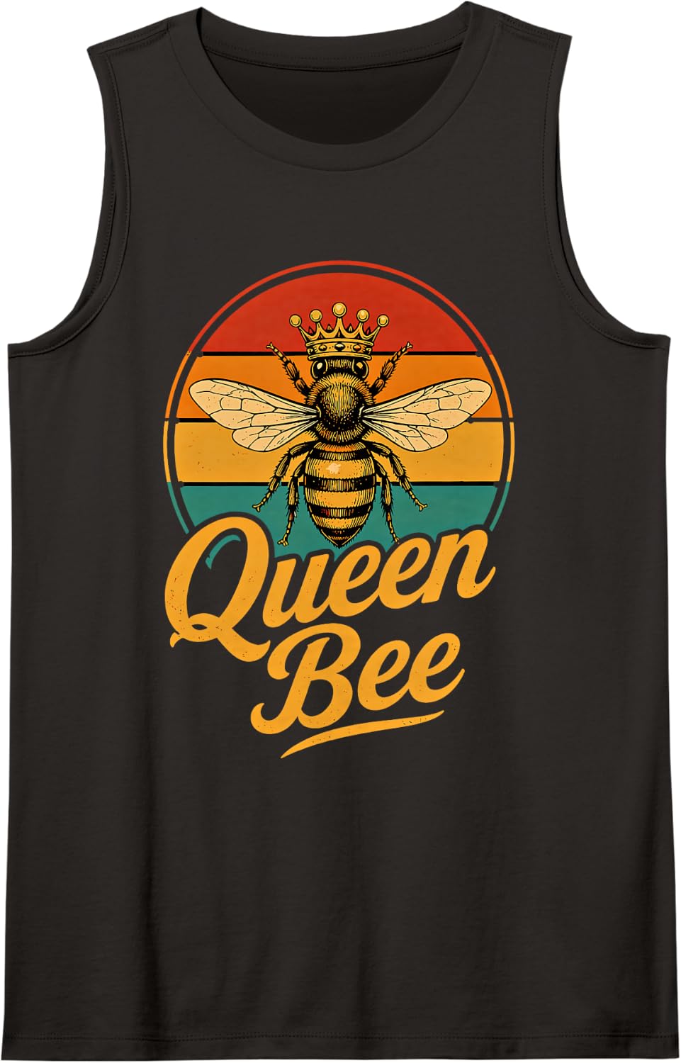 Queen Bee Women Beekeeping Bees Beekeeper Queen of The Hive Sleeveless Tank Top - Black