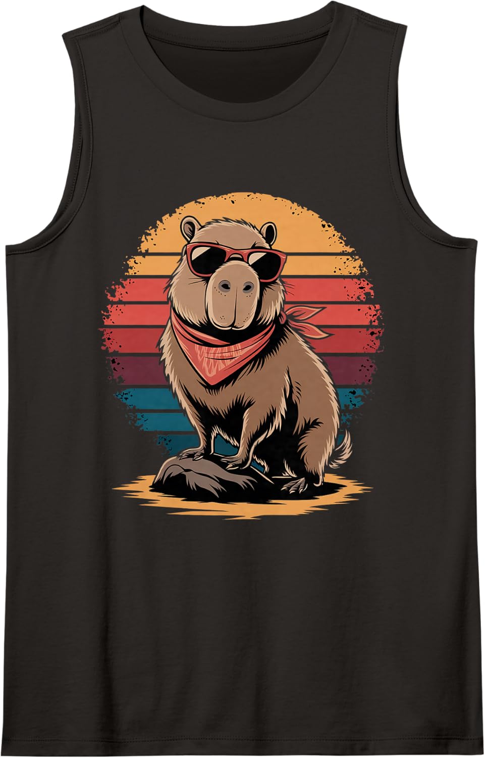 Funny Capybara Lover Be Capybara Graphic Vintage Capybara Sleeveless Tank Top - Black