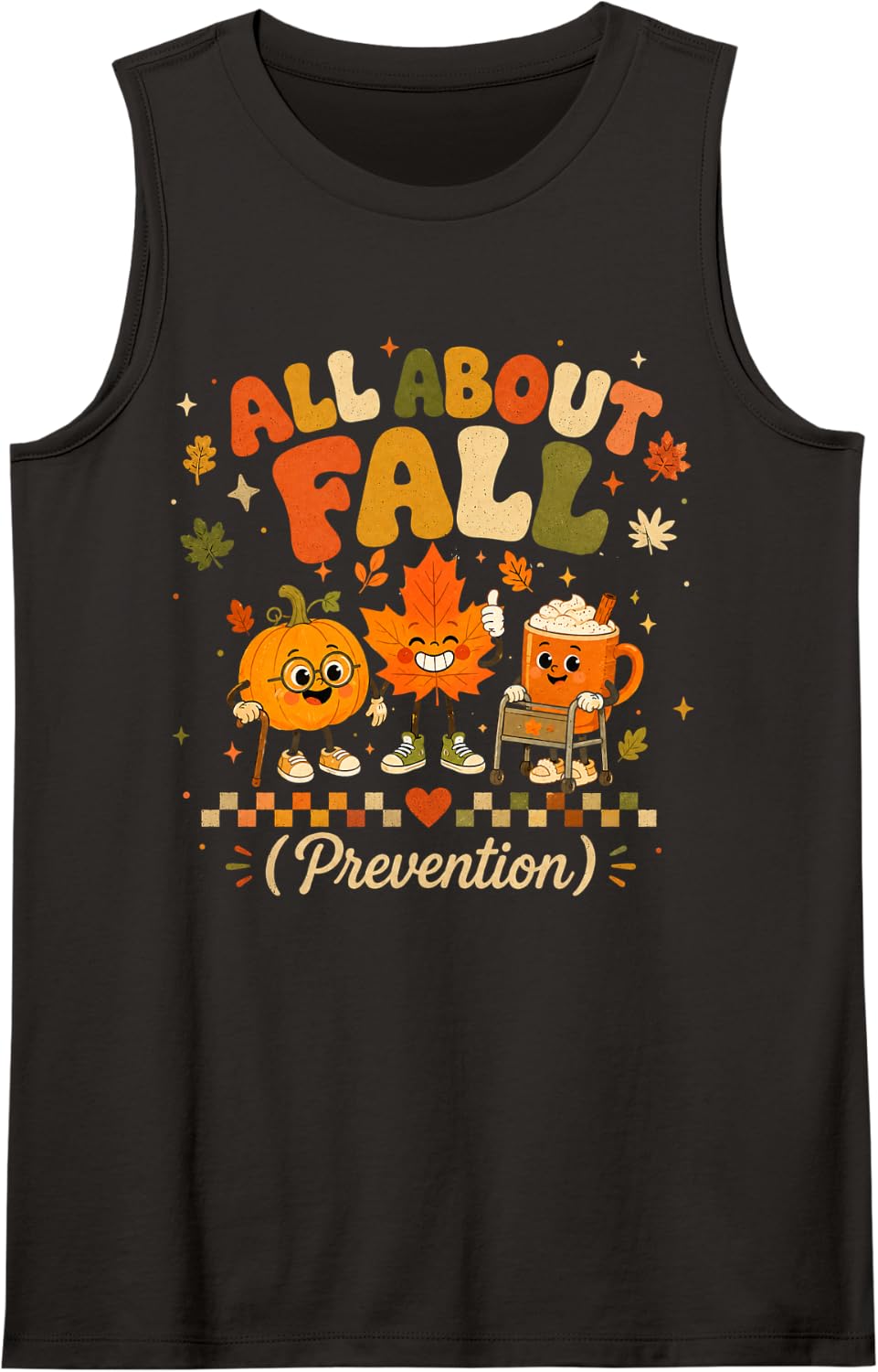 Nurse All About Fall Prevention Fall Physical Therapy PT OT Sleeveless Tank Top - Black