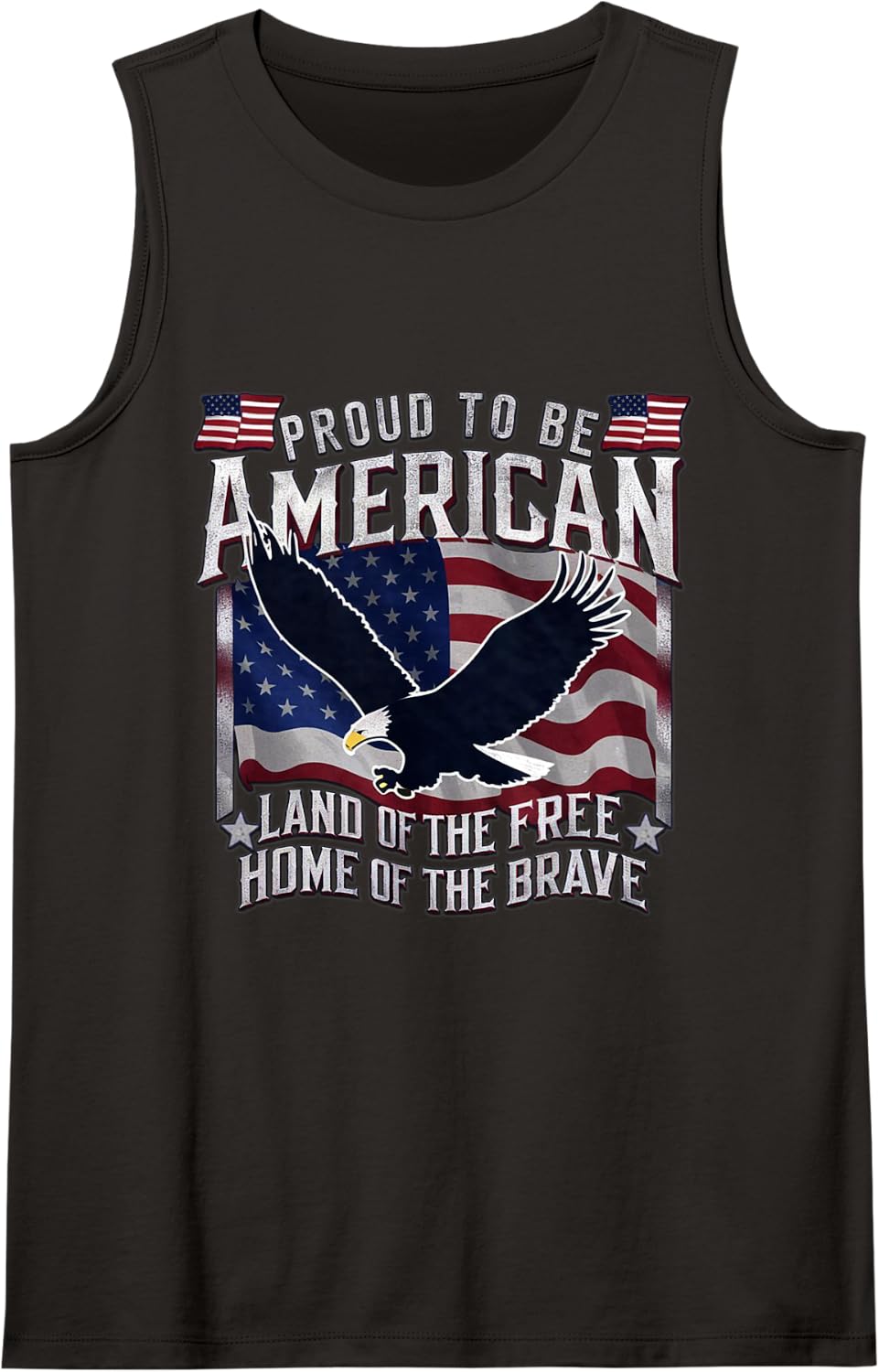 Proud to be American, Sleeveless Tank Top - Black