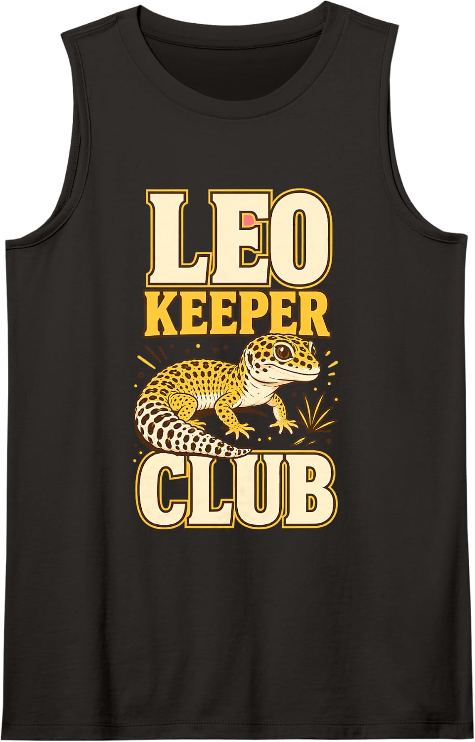 Leo Keeper Club Leopard Gecko Reptile Owner Sleeveless Tank Top - Black