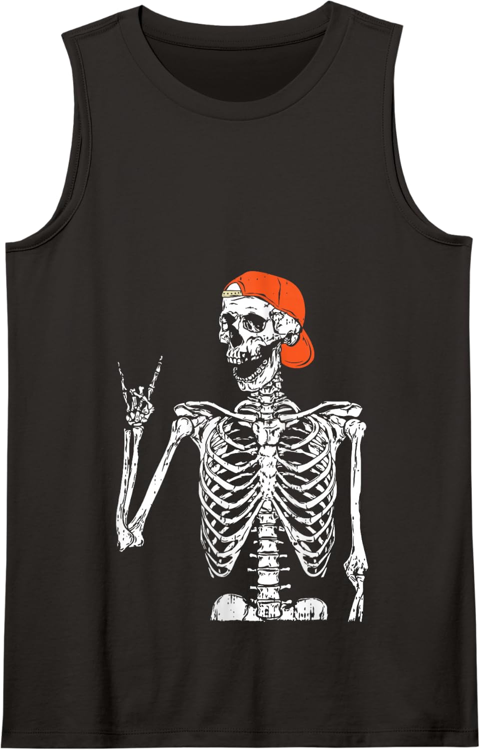 Rocker Skeleton Hand Rock On Costume Funny Tank Top - Black