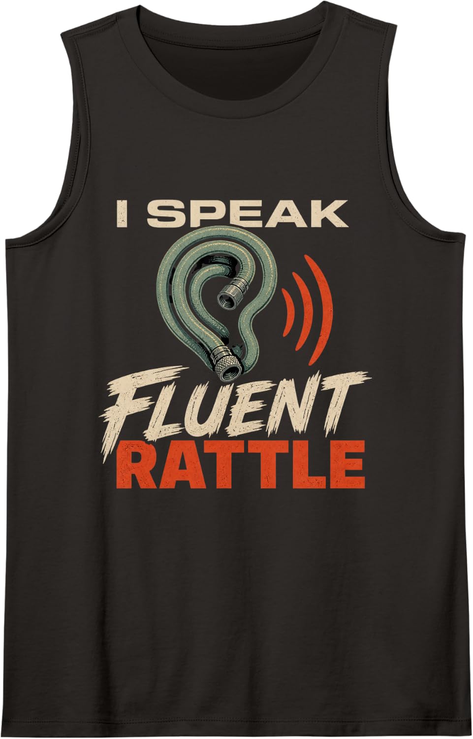 I Speak Fluent Rattle Heavy Equipment Mechanic Sleeveless Tank Top - Black