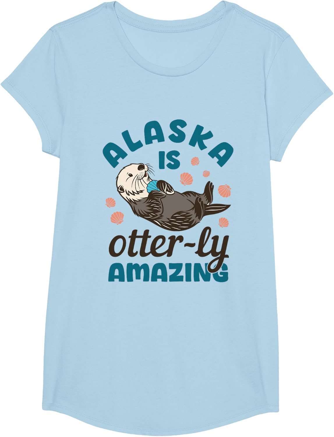 Alaska Sea Otter Vacation Souvenir T-Shirt - Girls Baby Blue