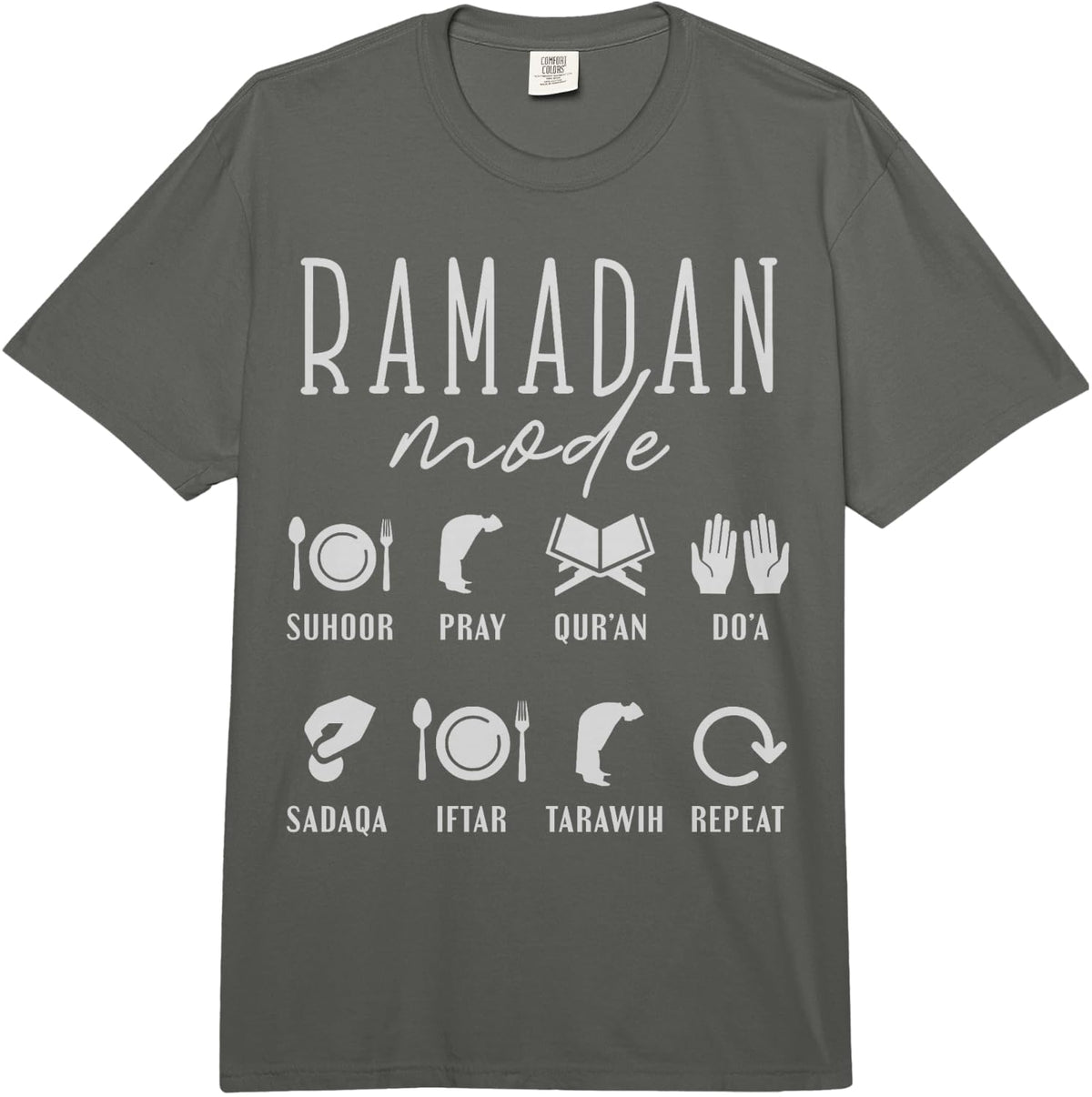 Ramadan Mode Ramadan Mubarak for Women Men & Kids Comfort Colors Adult Heavyweight T-Shirt - Adult Unisex Dark Grey