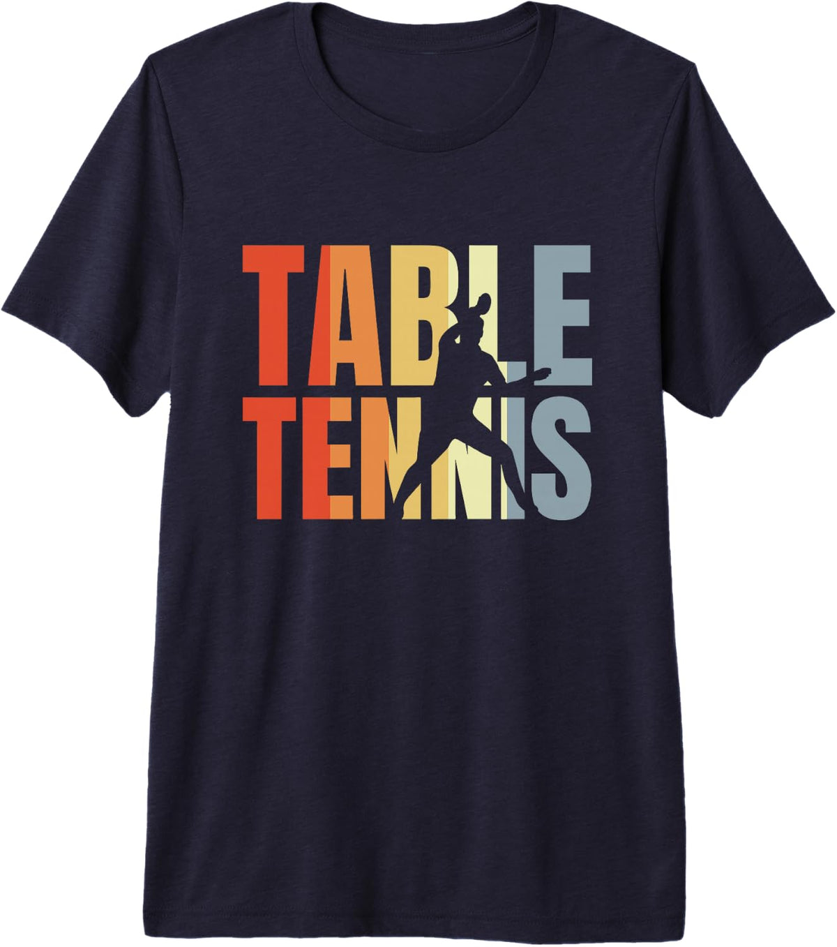 Mens Retro Vintage Table Tennis Premium Tri-Blend T-Shirt - Navy Blue