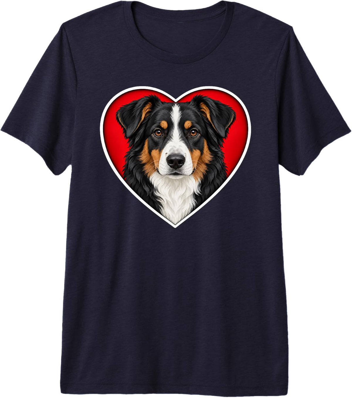Tricolor English Shepherd Heart Premium Tri-Blend T-Shirt - Navy Blue