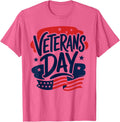 Veterans Day US Flag Celebration Veterans T-Shirt - Pink Heather