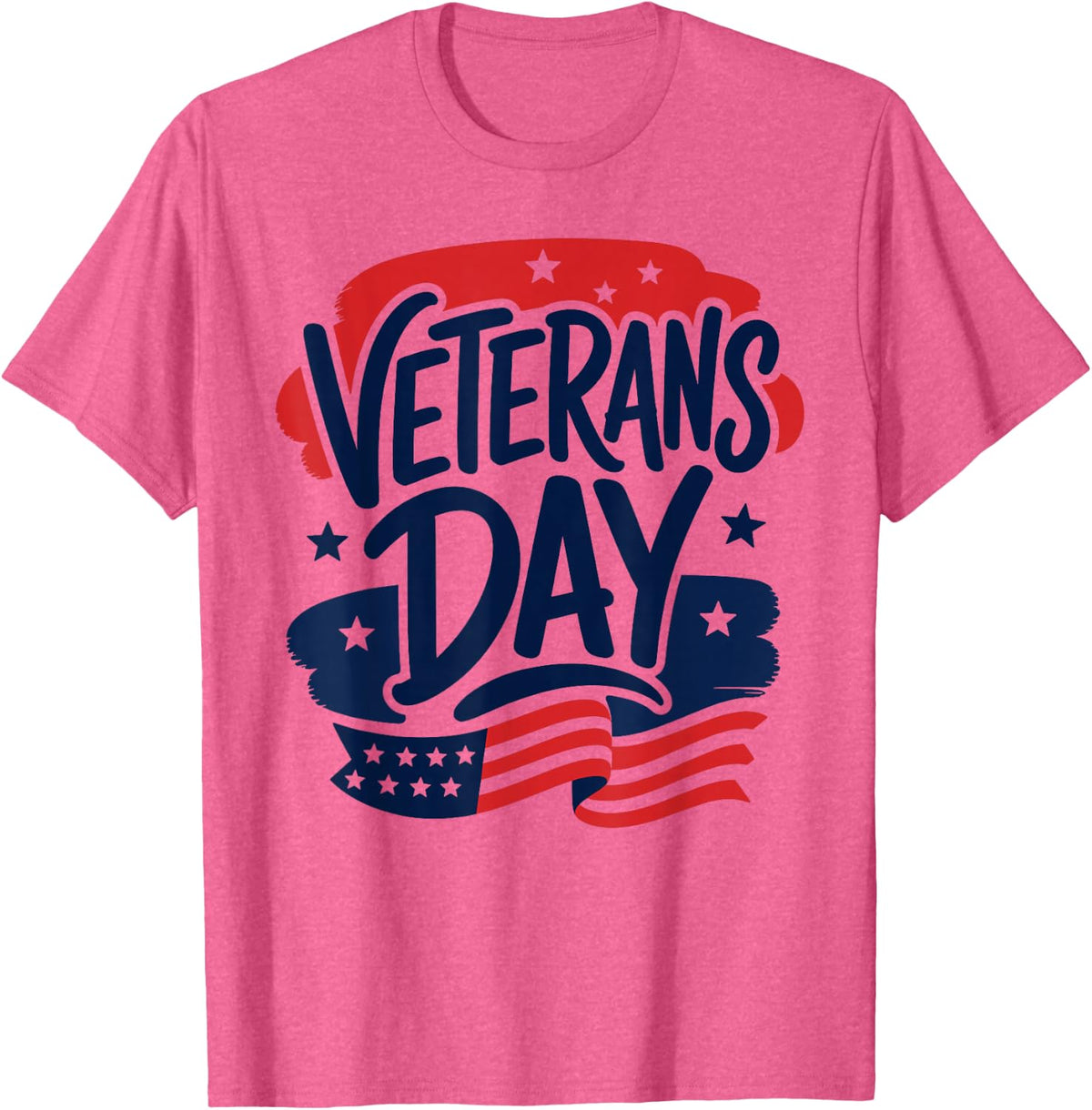 Veterans Day US Flag Celebration Veterans T-Shirt - Pink Heather