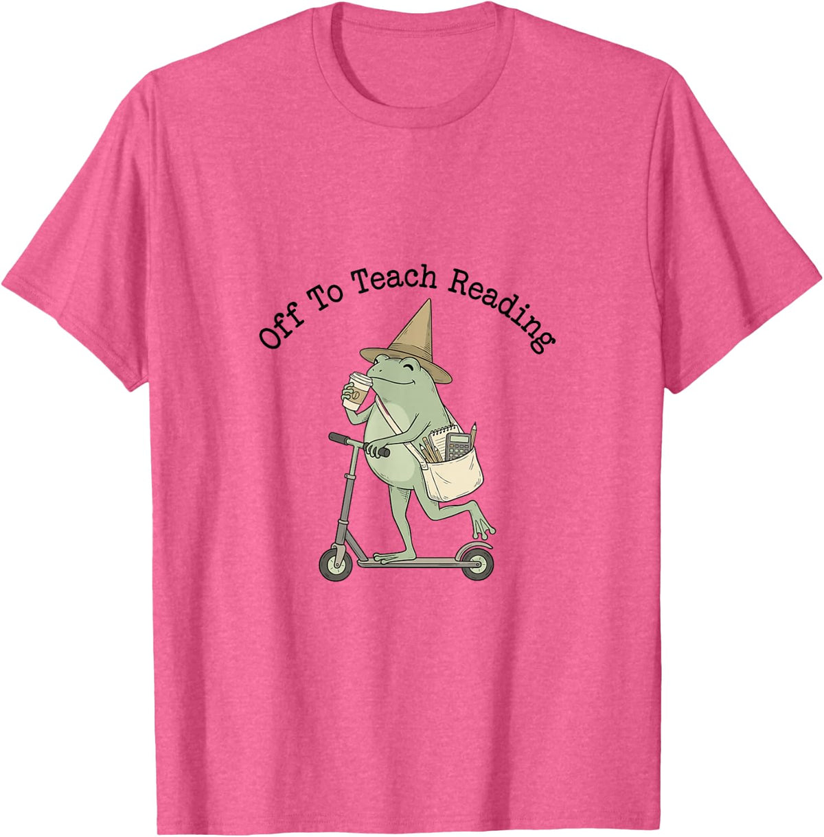 Off to Teach Reading Back to School Teacher T-Shirt - Pink Heather