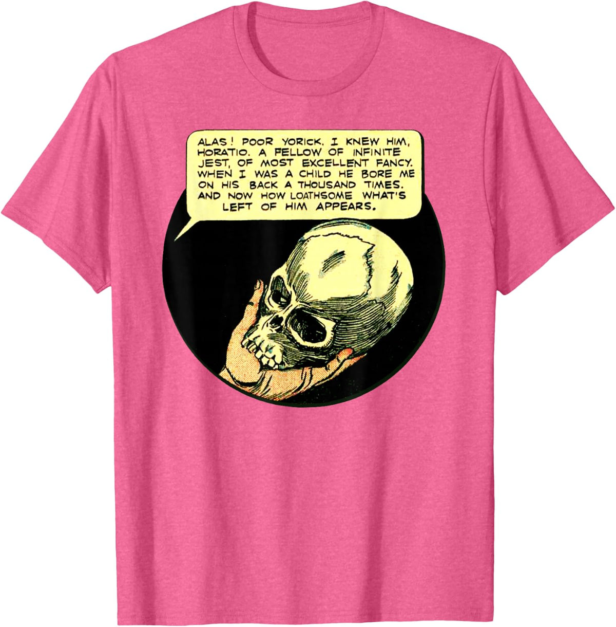 Literature Shakespeare TShirt-Poor Yorick Shakespeare Hamlet T-Shirt - Pink Heather