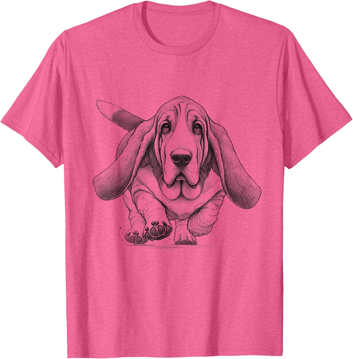 Basset Hound Running Design For Dog Owner T-Shirt - Pink Heather