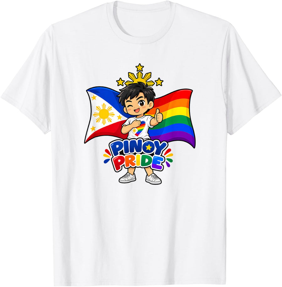 Philippines Pride Month LGBT Gay Filipino Flag Day Pinoy T-Shirt - White