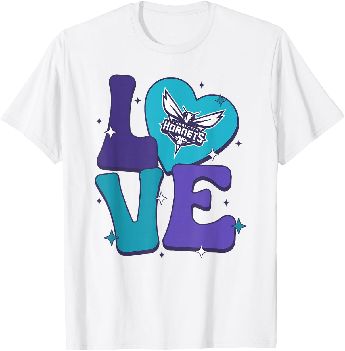NBA Charlotte Hornets Valentine's Day Love T-Shirt - White
