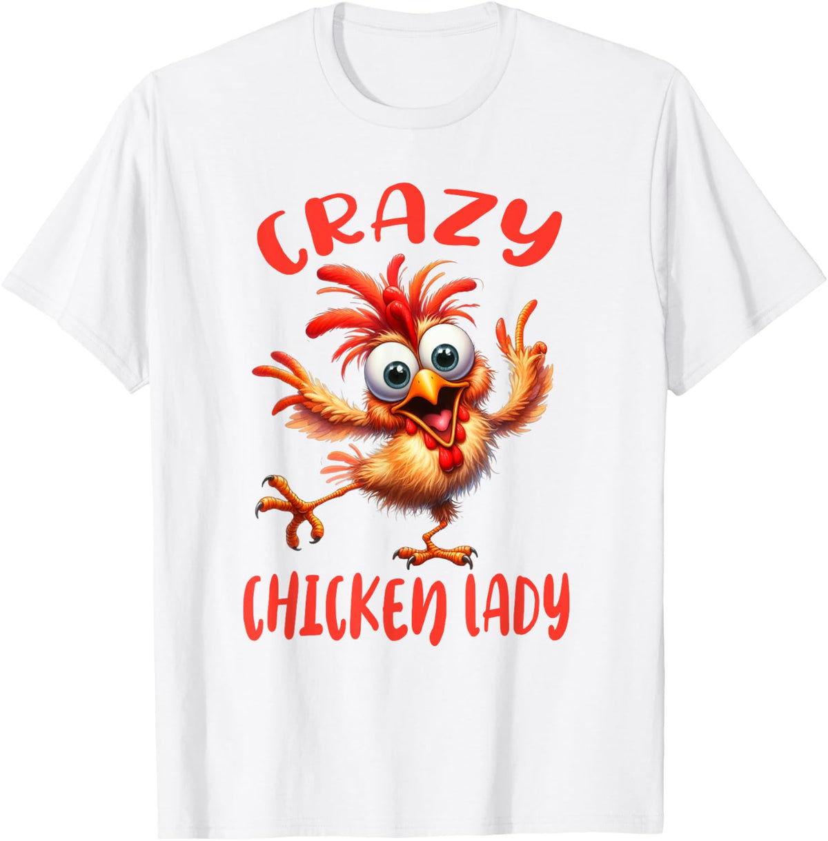 Crazy Chicken Lady Stress Anxiety Farmers Wife Farm Eggs T-Shirt - White