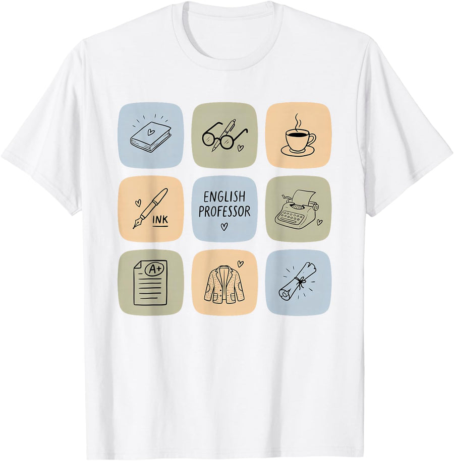English Professor Literature Teacher Academic Educator T-Shirt - White
