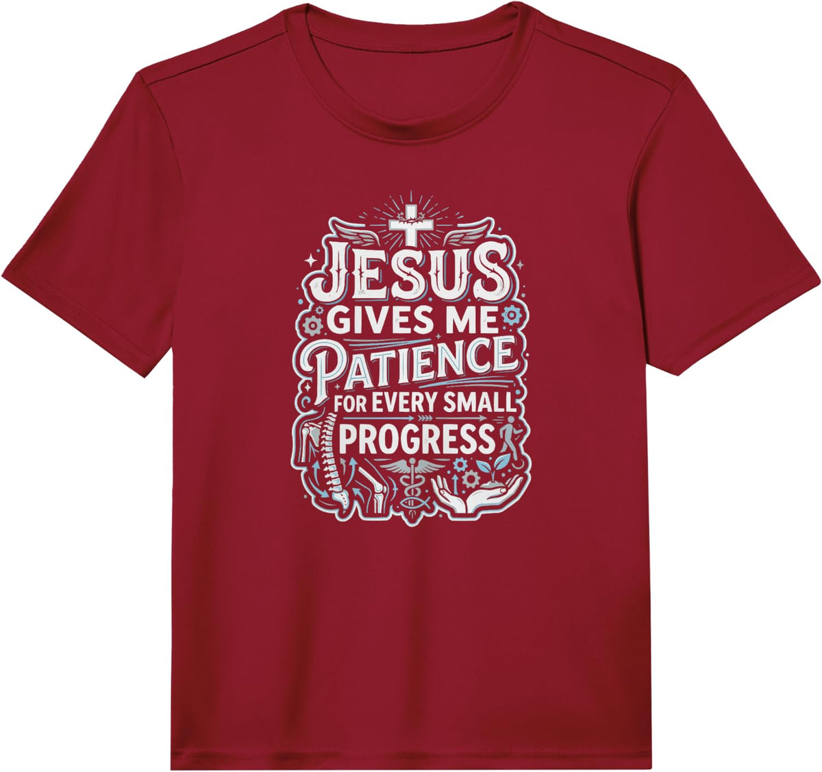 Christian Physical Therapist Jesus Christ Physical Therapy Performance T-Shirt - Red