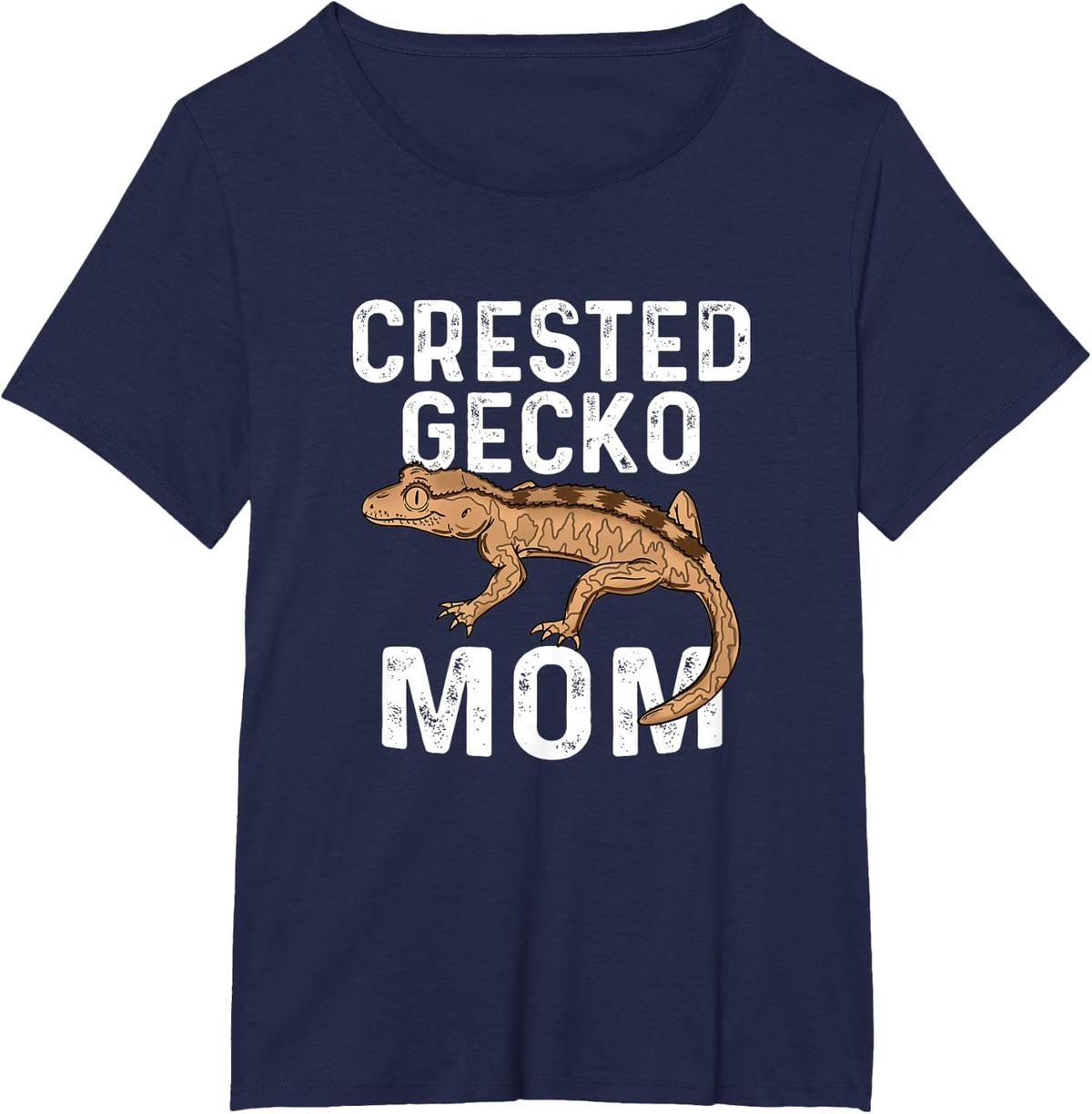 Crested Gecko Mom Eyelash Lizard Reptile Herpetologist Gift T-Shirt - Navy Blue