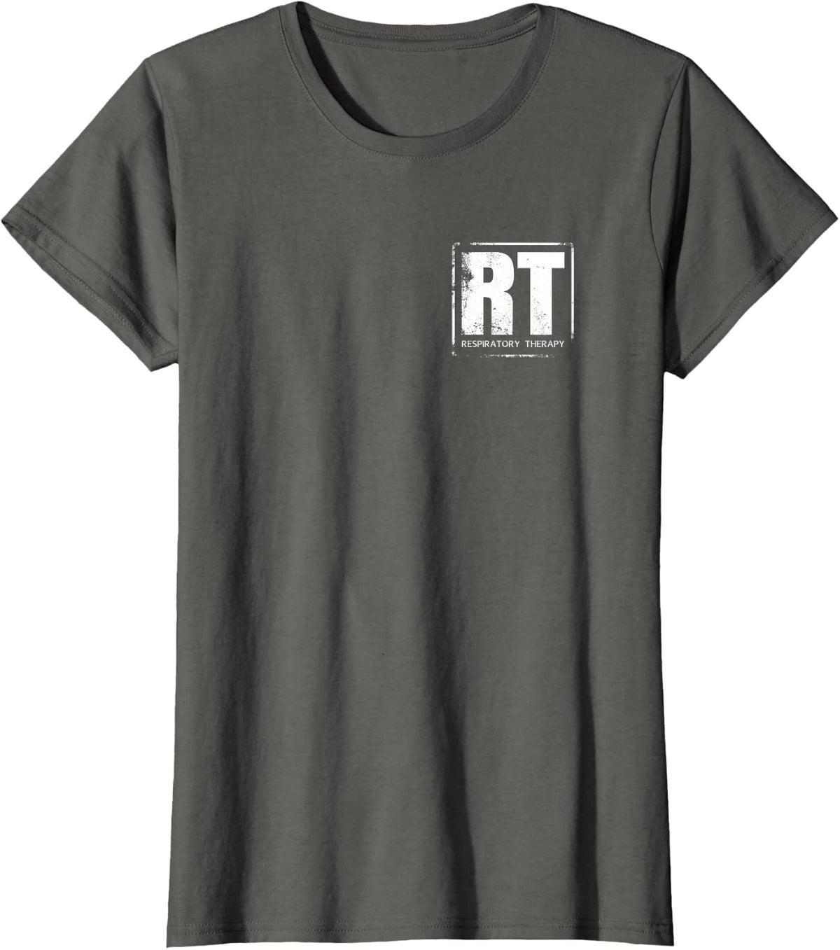 Respiratory Therapy Tees RT T-Shirts for Respiratory Therapist Care Practitioners Front Back Design - Asphalt Grey