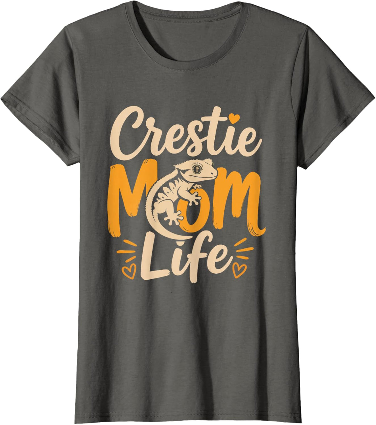 Crested Gecko Mom Living Crestie Life Every Night Mama T-Shirt - Asphalt Grey
