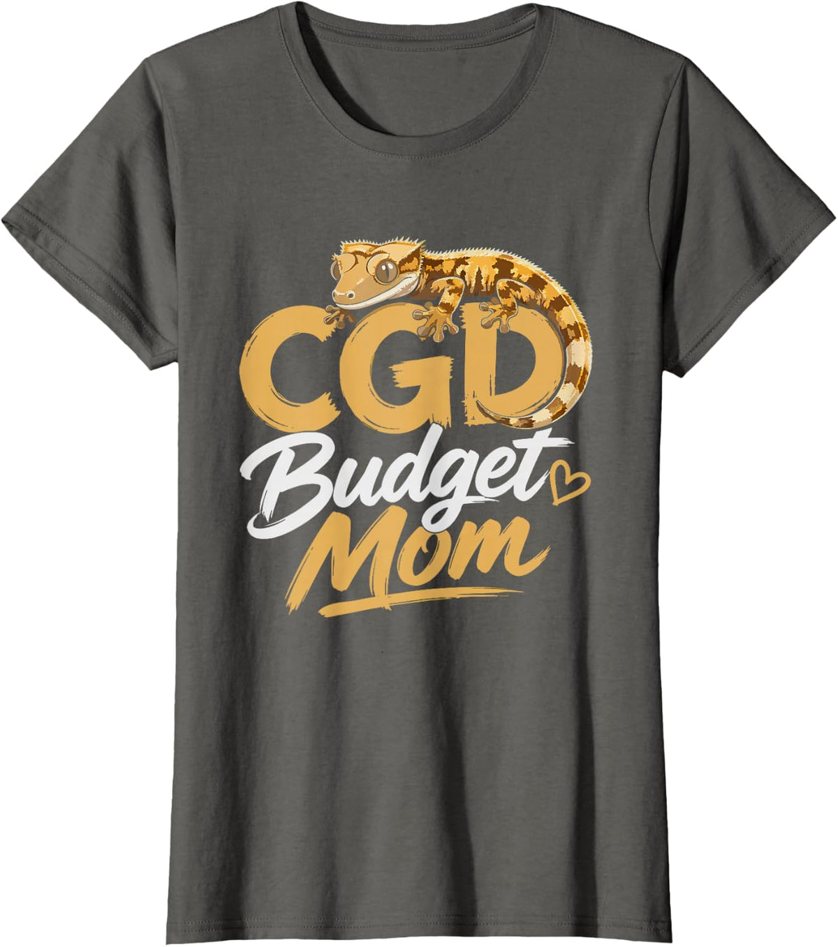 Crested Gecko Mom Spending Paycheck Cgd Hides Crestie Mama T-Shirt - Asphalt Grey